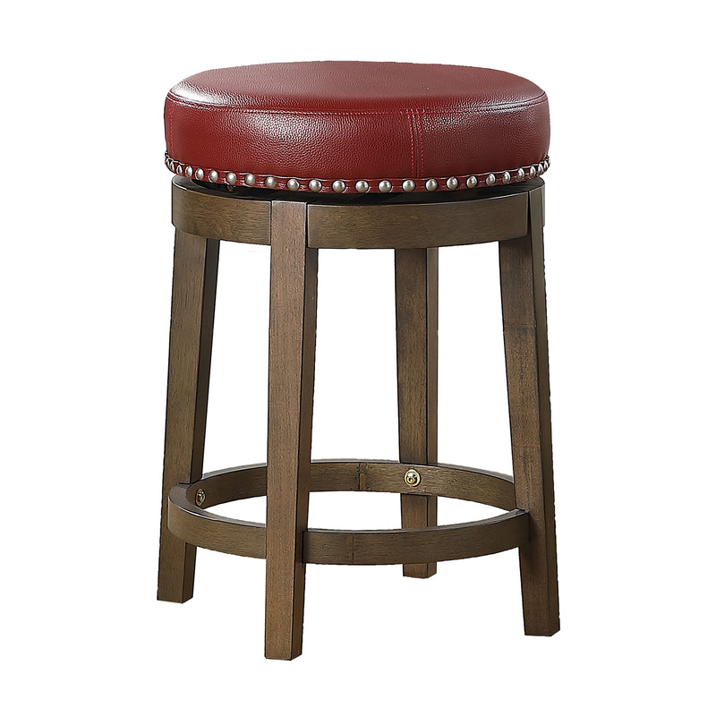 Lexicon Whitby 25 Inch Counter Height Round Swivel Seat Stool, Red (2 Pack)