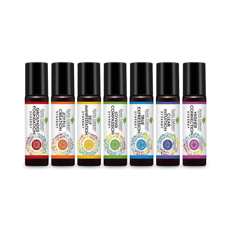 Plant Therapy Chakra Synergy 10mL Essential Oil Roll On Pack, 0.33 Oz, Set of 14