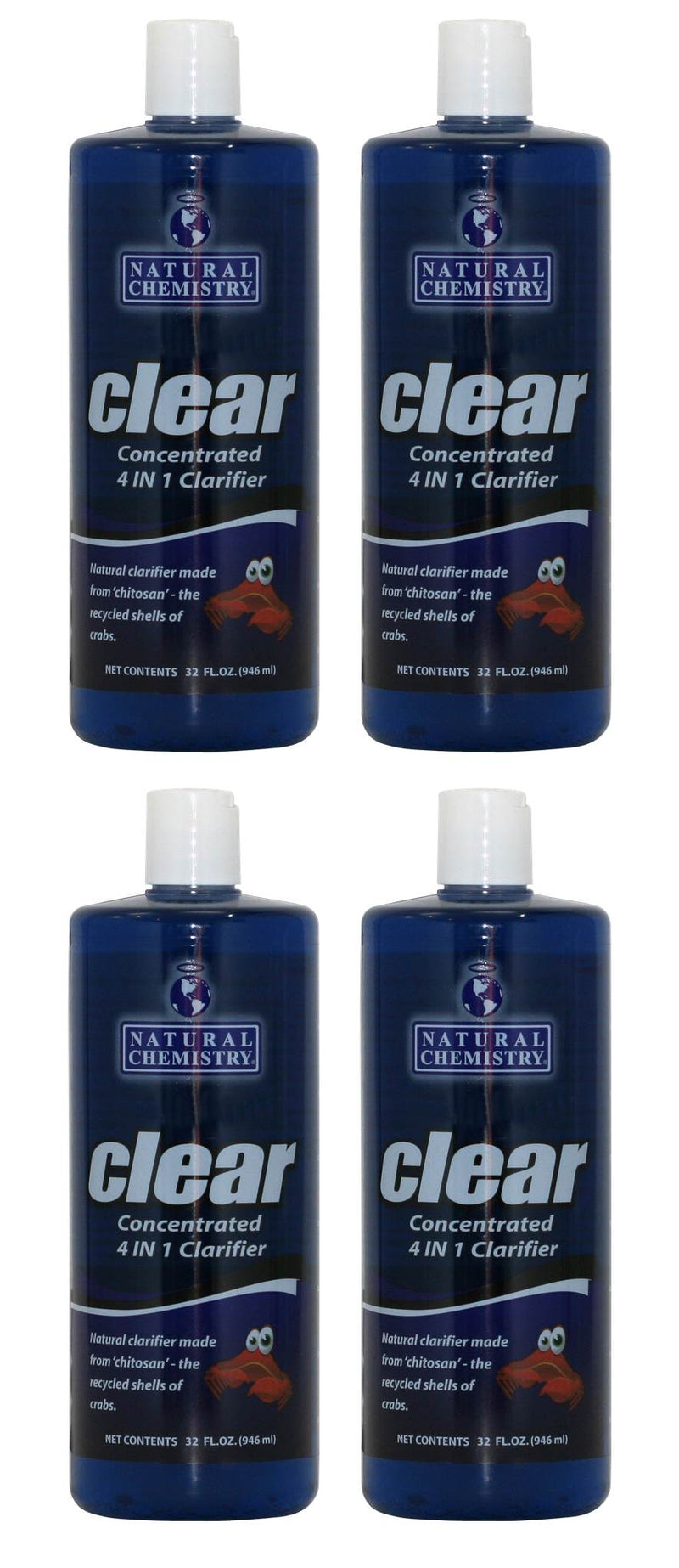 4 Natural Chemistry 03555 Clear Swimming Pool Spa Hot Tub Clarifier - 16 oz Each