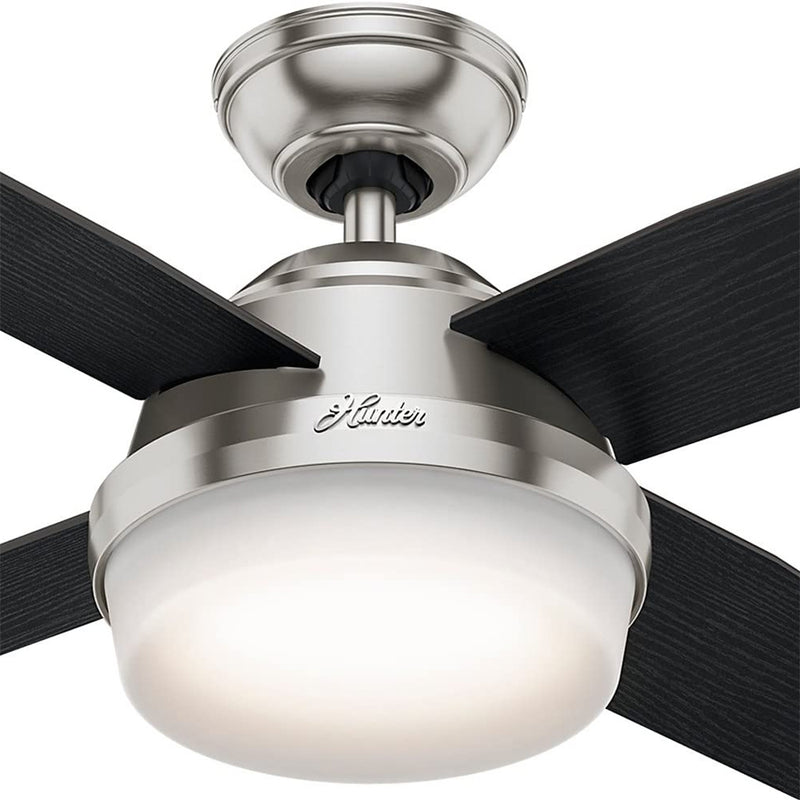 Hunter Dempsey 44" Ceiling Fan with LED Light and Remote Control, Brushed Nickel