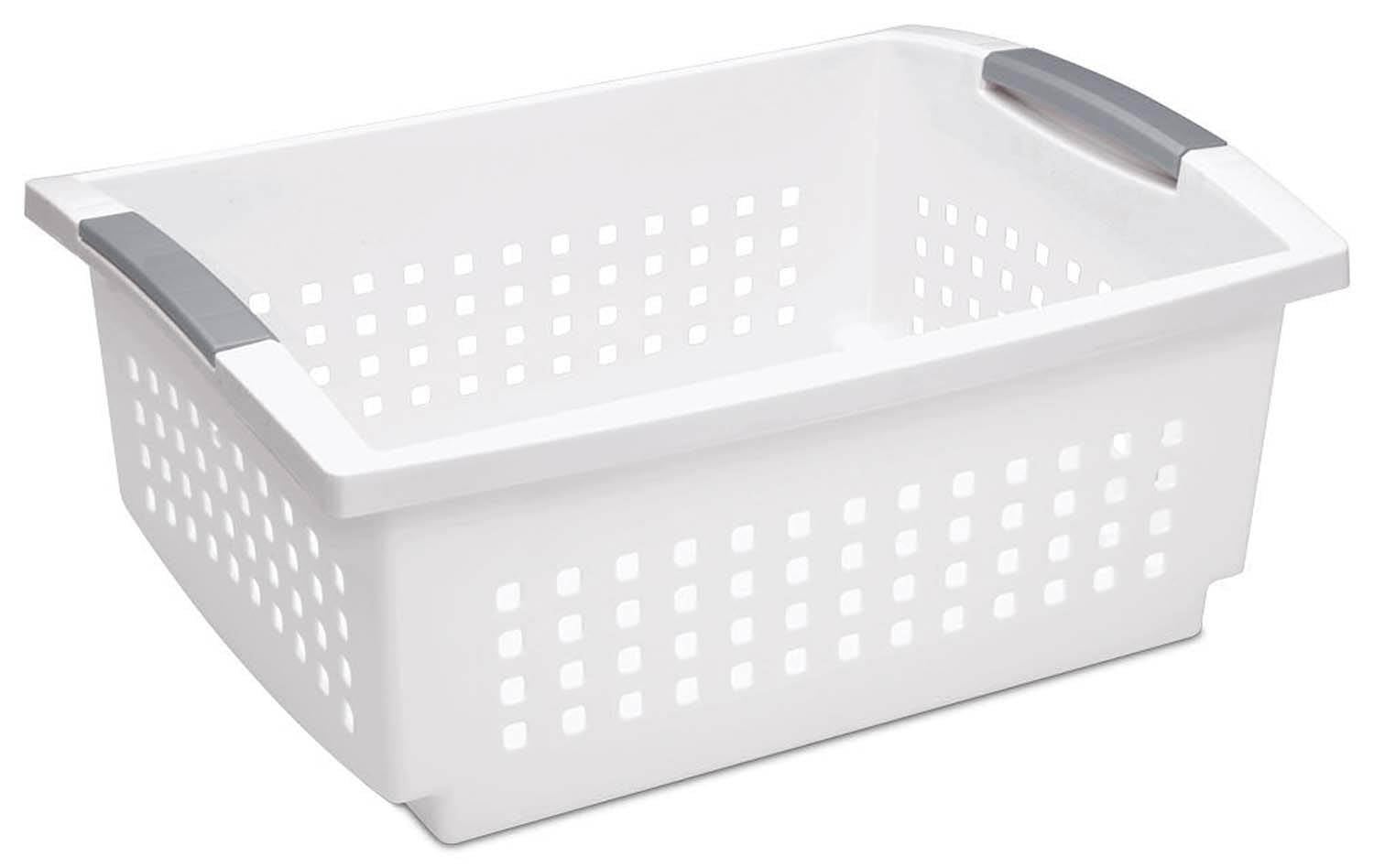 Sterilite Large Plastic Stacking Closet Organizer and Storage Basket (6 Pack) - VMInnovations