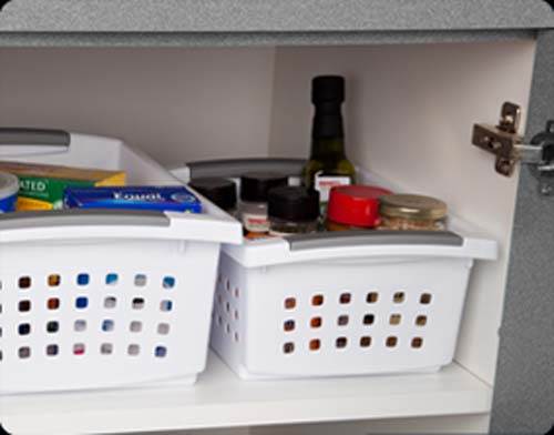 Sterilite Large Plastic Stacking Closet Organizer and Storage Basket (6 Pack) - VMInnovations