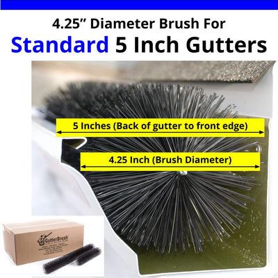 GutterBrush 5 Inch Simple Roof Leaf Gutter Guard with Bristles, 120 Foot Pack
