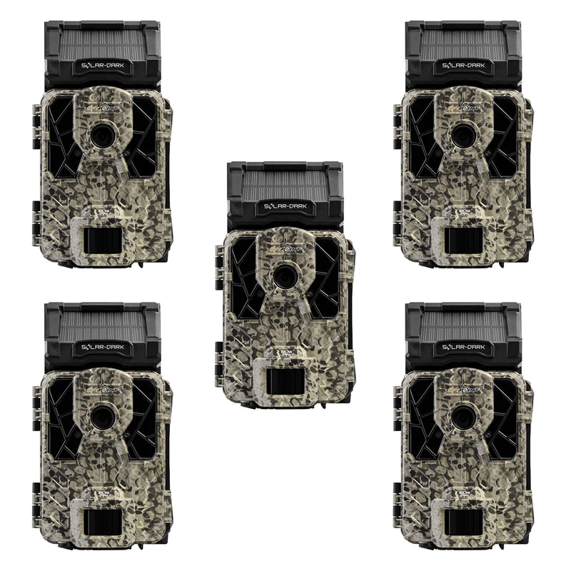 SPYPOINT SOLAR-DARK 12MP Invisible IR Video Hunting Game Trail Camera (5 Pack)