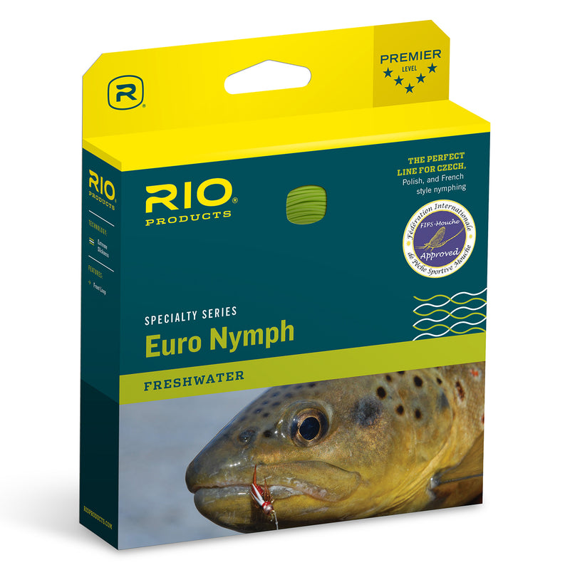 RIO Fly Fishing Freshwater FIPS Ultra Thin High Visibility Euro Nymph Line
