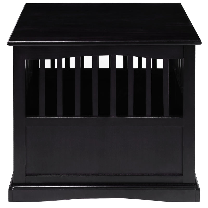Casual Home Pet Crate End Table w/ Lockable Latch for Medium Sized Pets, Black