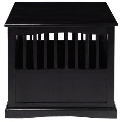 Casual Home Pet Crate End Table w/ Lockable Latch for Medium Sized Pets, Black