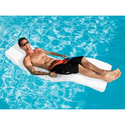 SwimWays Portable Terra Sol Sonoma Poolside and Floating Lounge, White (2 Pack)
