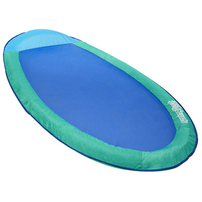 SwimWays Spring Float Recliner Water Summertime Relaxation Lounge Seat, Aqua