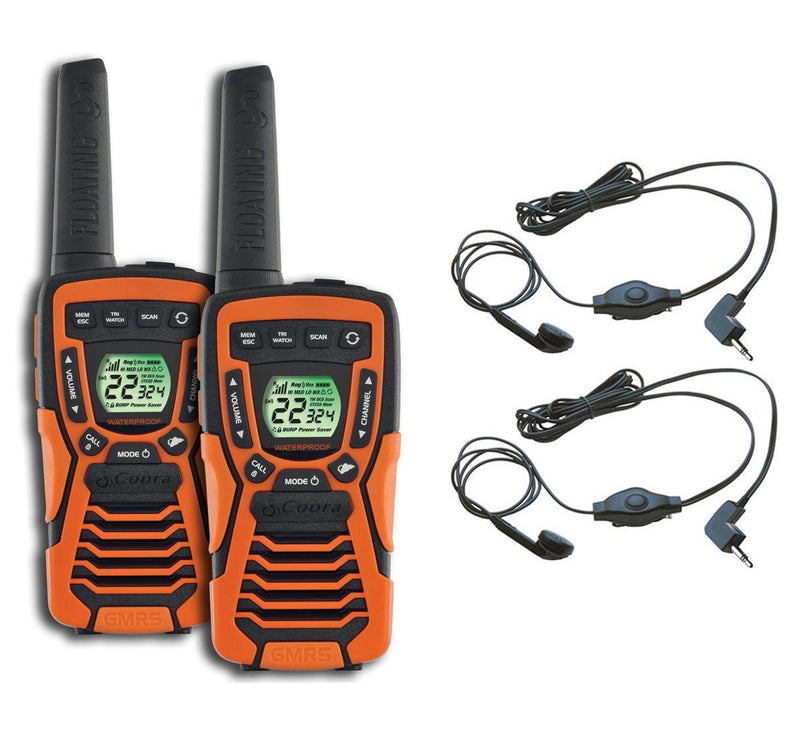 (2) NEW COBRA CXT 1035R FLT Waterproof Floating Radios Walkie Talkies w/Headsets