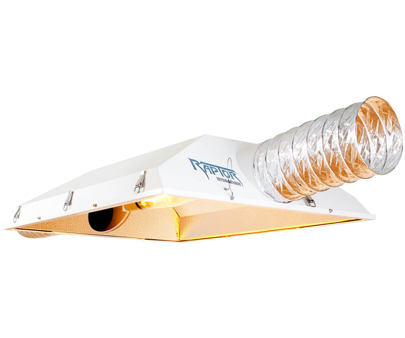 (4) Hydrofarm Raptor 6" Air Cooled Grow Light Fixture Reflector Hoods | RP6AC