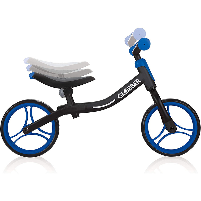 Globber GO BIKE Adjustable Balance Training Bike for Toddlers, Black and Blue