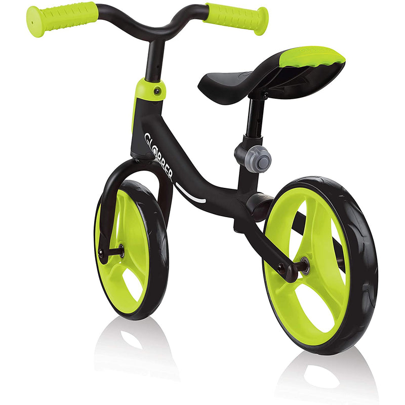 Globber GO BIKE Adjustable Balance Training Bike for Toddlers, Black & Green