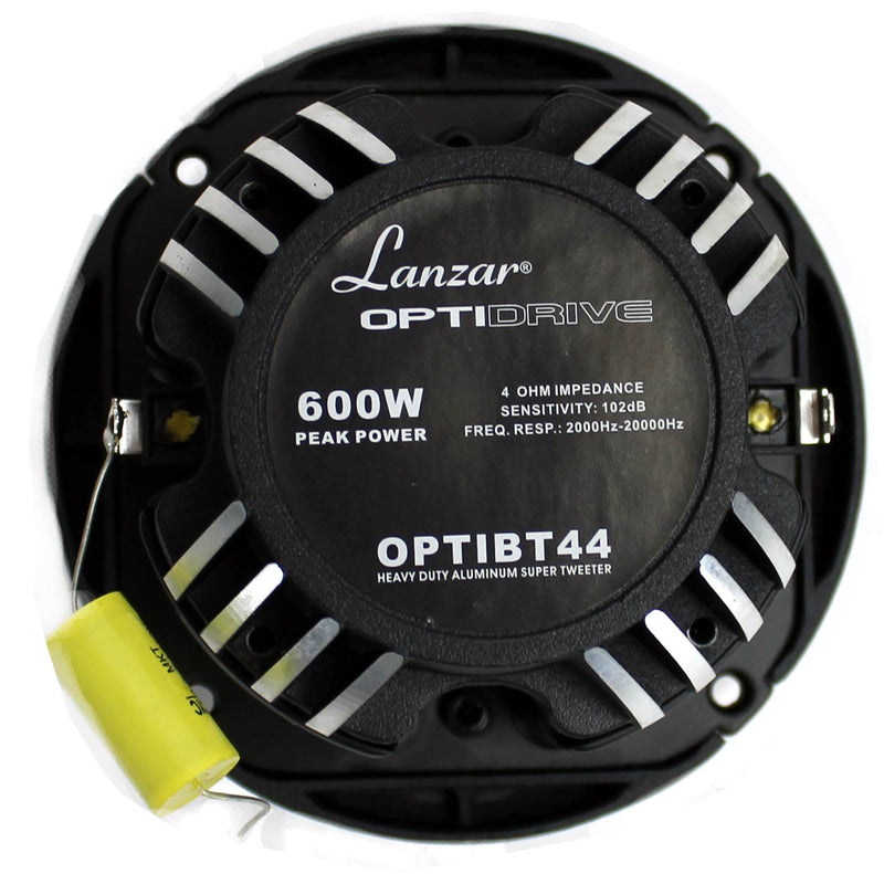 Lanzar OPTI8MI 8" 800 Watt 4-Ohm Mid Bass Car Speaker + OPTIBT44 Super Tweeter