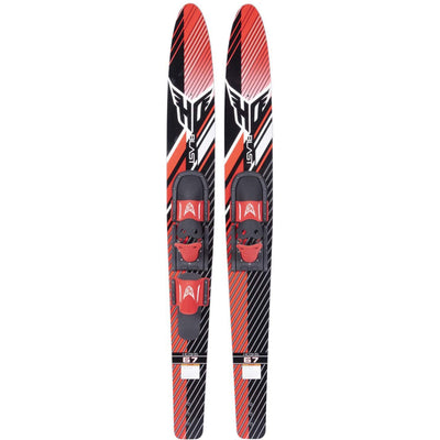 HO Skis Blast 67-Inch Waterskiing Combo Skis w/ Trainer Bindings, One Size, Red