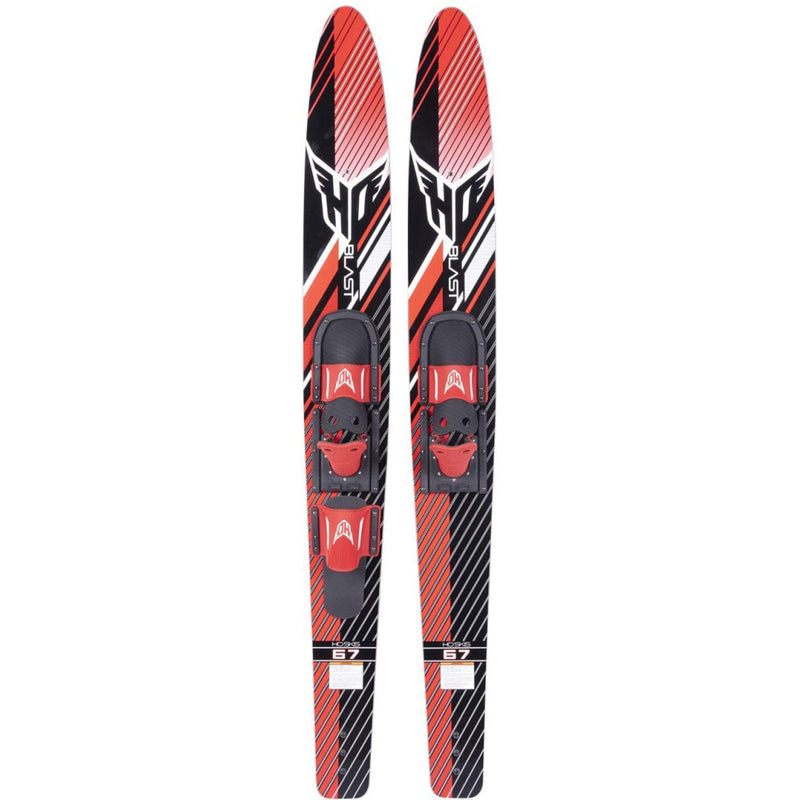 HO Skis Blast 67-Inch Waterskiing Combo Skis w/ Trainer Bindings, One Size, Red