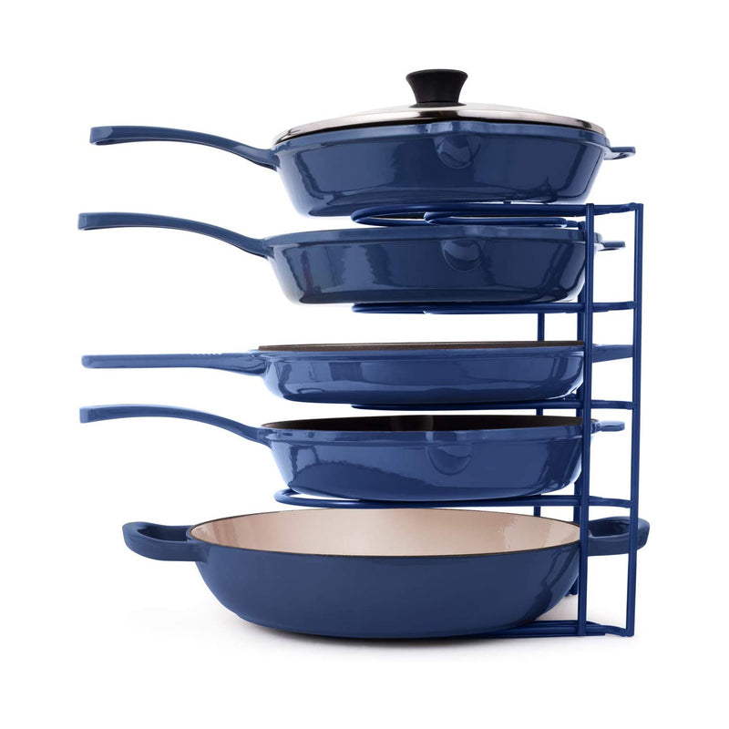 Cuisinel 12.2 In Heavy Duty Extra Large 5 Pan & Pot Organizer 5 Tier Rack, Blue