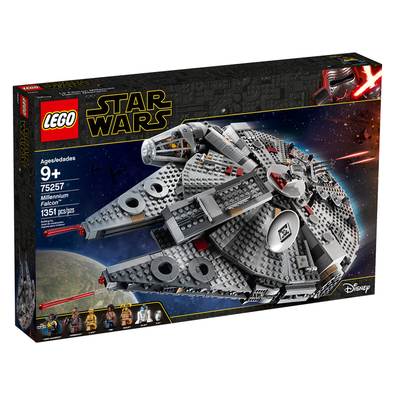 LEGO 75257 Millennium Falcon Block Building Kit w/ 7 Star Wars IX Minifigures