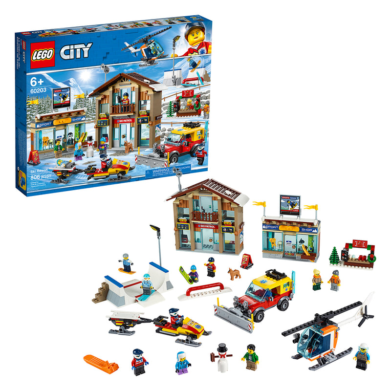 LEGO City 60203 Winter Ski Resort Building Kit 806 Pieces w/ 11 Minifigures