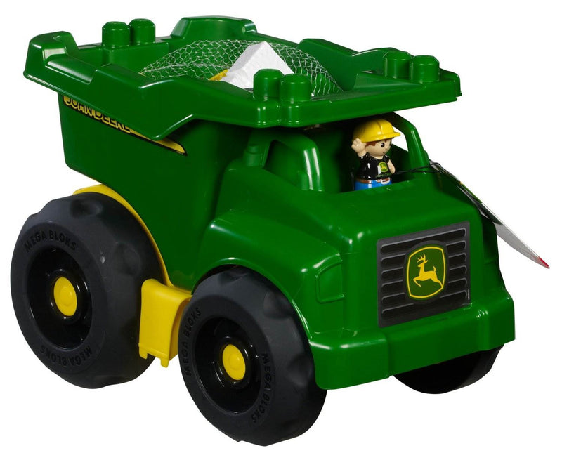 Mattel Mega Bloks John Deere Kids Play Dump Truck 20 Piece Set, Green | DBL30