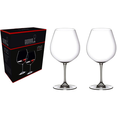 Riedel 6416/07 VINUM Stemmed Pinot Noir Crystal Red Wine Glass, Set of 2, Clear