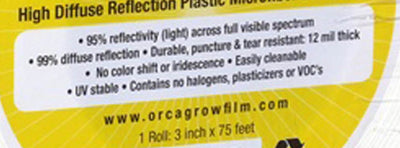 Orca Grow Film OR6000 2.5 Inches x 75 Feet Garden Microfiber Seam Tape (2 Pack)