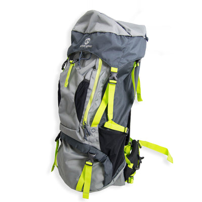 Tahoe Gear Fairbanks 75L Premium Internal Frame Hiking Backpack, Gray and Green