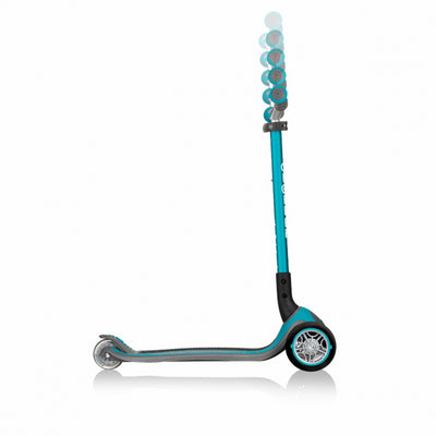 Globber Master 3-Wheel Adjustable Foldable Scooter for Kids Aged 4 and Up, Teal