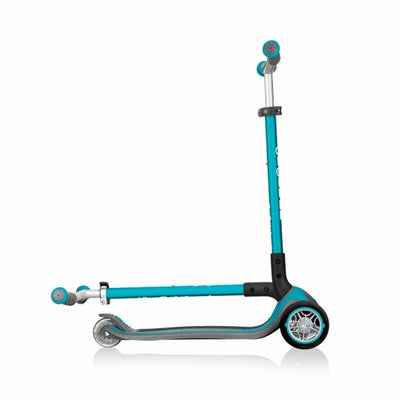 Globber Master 3-Wheel Adjustable Foldable Scooter for Kids Aged 4 and Up, Teal