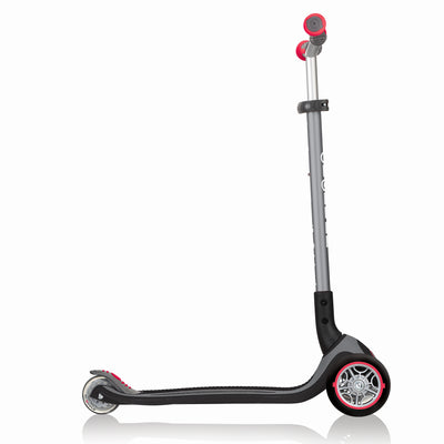 Globber Master 3-Wheel Foldable Scooter for Kids Aged 4 and Up, Silver & Red