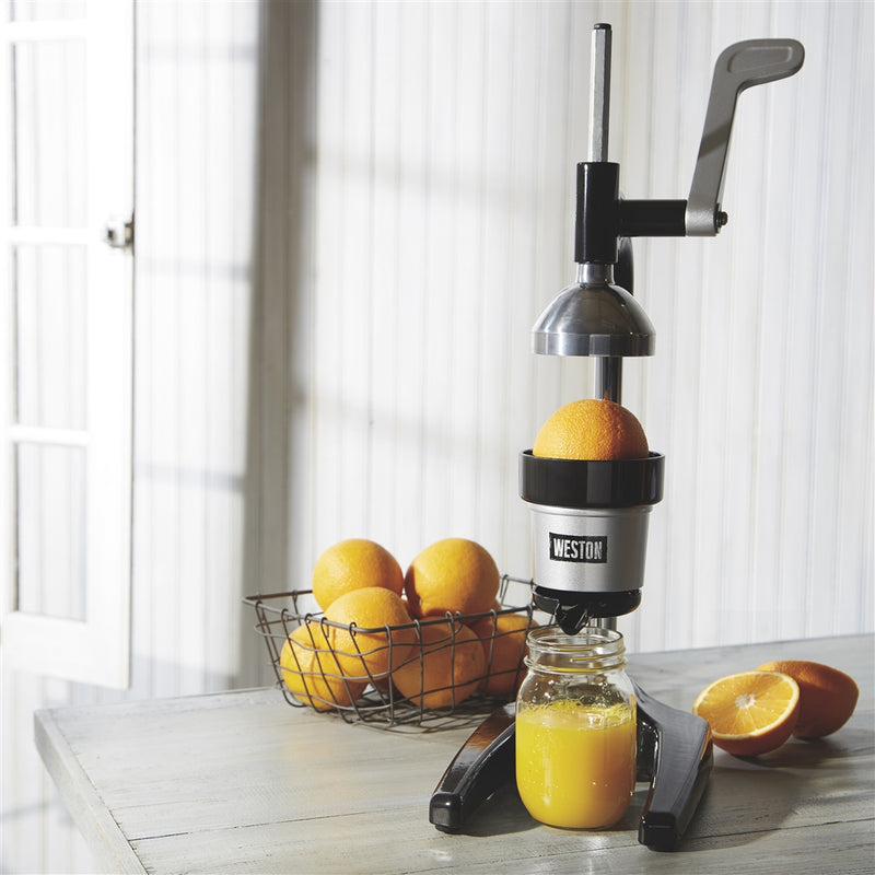 Weston Brands Stainless Steel Pro Citrus Juicer with Juicer Bible Recipe Guide