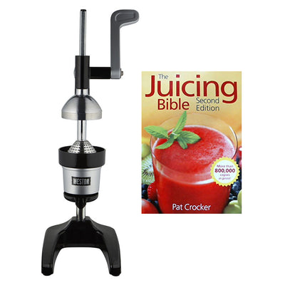 Weston Brands Stainless Steel Pro Citrus Juicer with Juicer Bible Recipe Guide