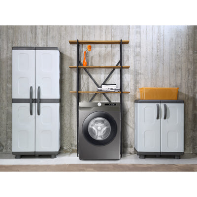 Homeplast Eve Cabinet 2 Door 2 Shelf Outdoor Storage Unit, Gray & Anthracite