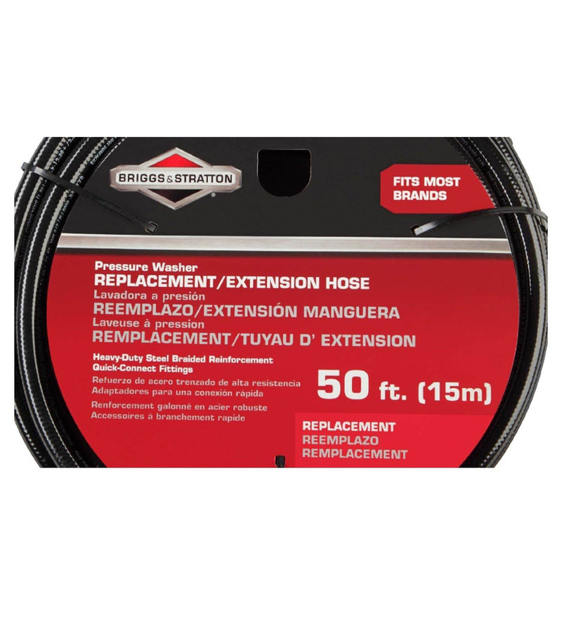 Briggs & Stratton 6192 50 Foot Replacement Pressure Washer Extension Hose, Black