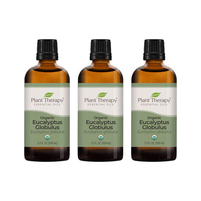 Plant Therapy Aroma 3.3 Oz Essential Oil Organic Eucalyptus Globulus (3 Pack)