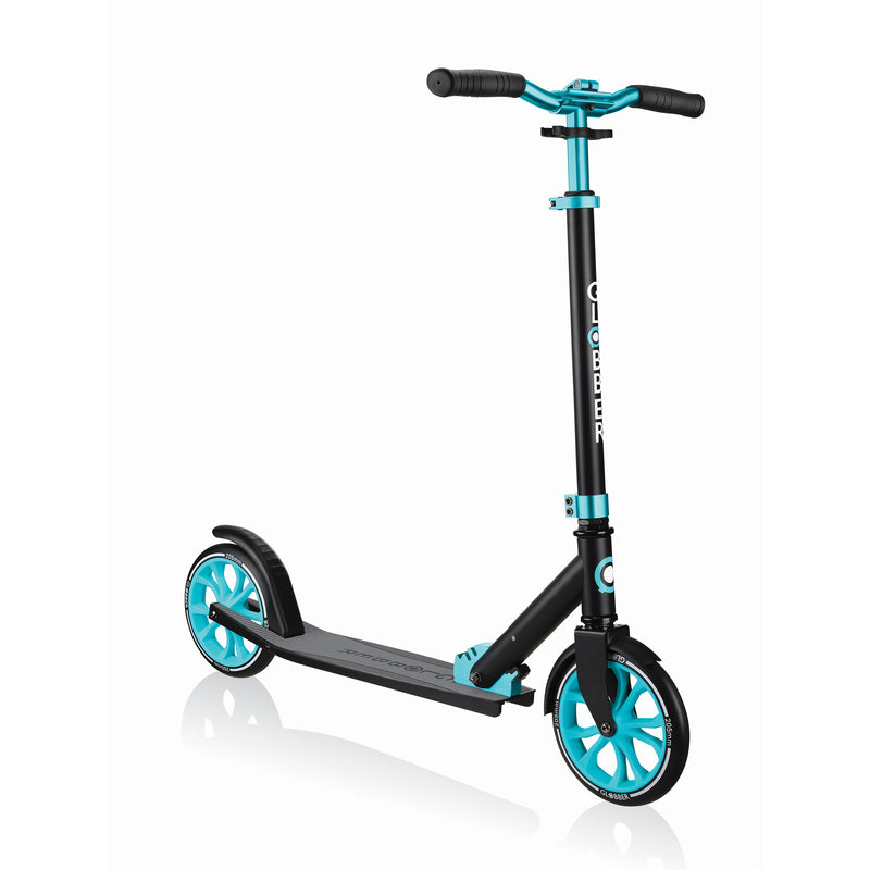 Globber NL 500-205 Lightweight Foldable 2-Wheel Kick Scooter, Black and Teal