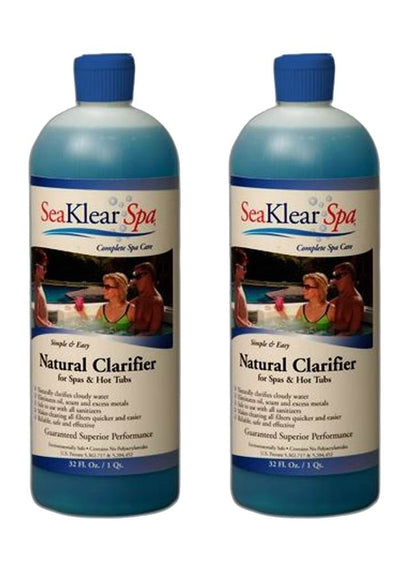 2) HaloSource SeaKlear SKS-B-Q Spa & Hot Tub Natural Clarifier - 1 Quart Bottles