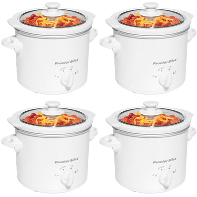 Proctor-Silex 1.5-Quart Round Slow Cooker/ Party Dipper, White (4 Pack) 33015Y
