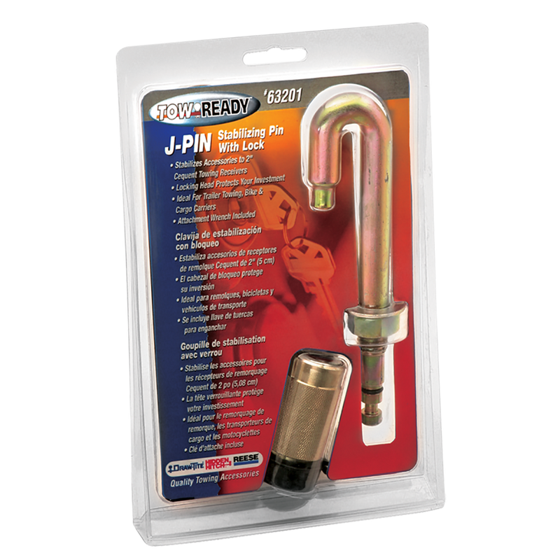 Draw-Tite 63201 J-Pin Anti-Rattle Pin & Barrel Hitch Lockset for 2 Inch Receiver