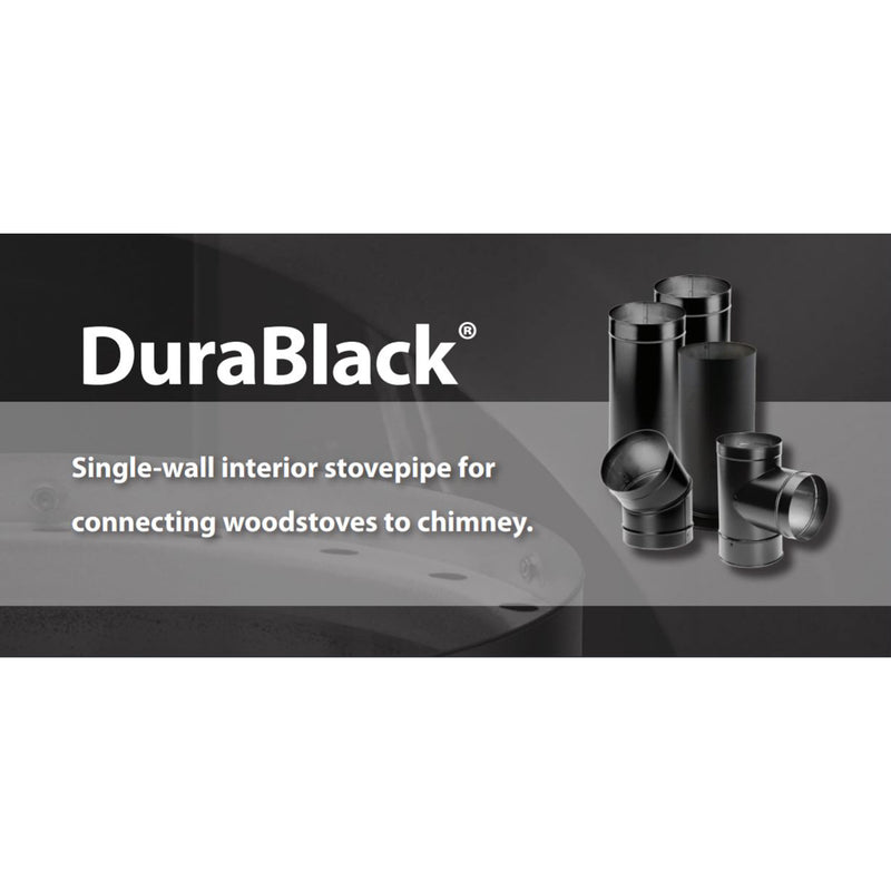 DuraVent DuraBlack Stainless Steel Single Wall Stove Pipe, 48x6 Inch (Open Box)
