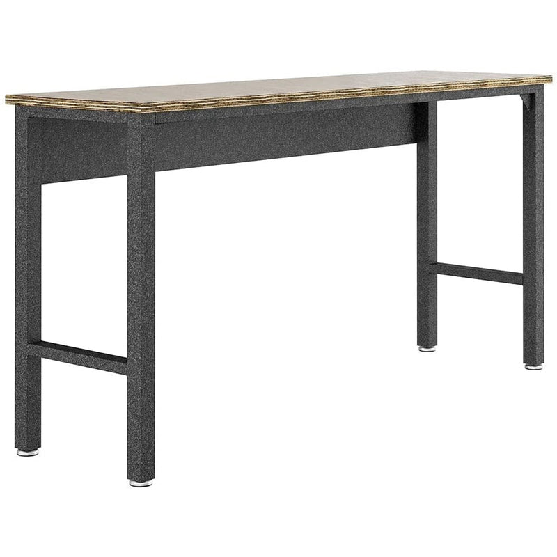 Manhattan Comfort 72 Inch Flat Surface Fortress Steel Frame Garage Table, Gray