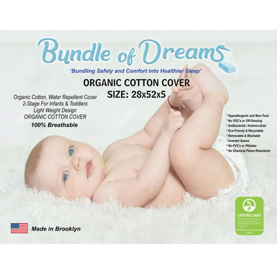 5" Hypoallergenic 2-Stage Baby Crib Mattress, Cotton Replacement Zipper Cover