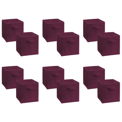 ClosetMaid Mini Collapsible Fabric Storage Cube with Handles, Cabernet (12 Pack)