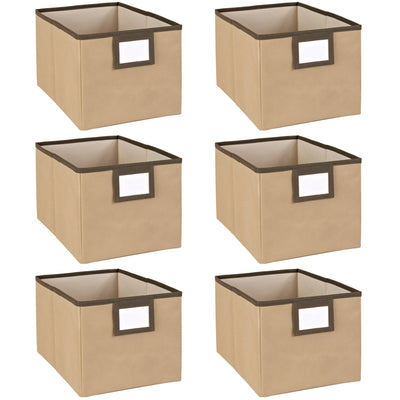 ClosetMaid Fabric Storage Cube Organizer Bin with Write-On Label, Mocha (6 Pack)