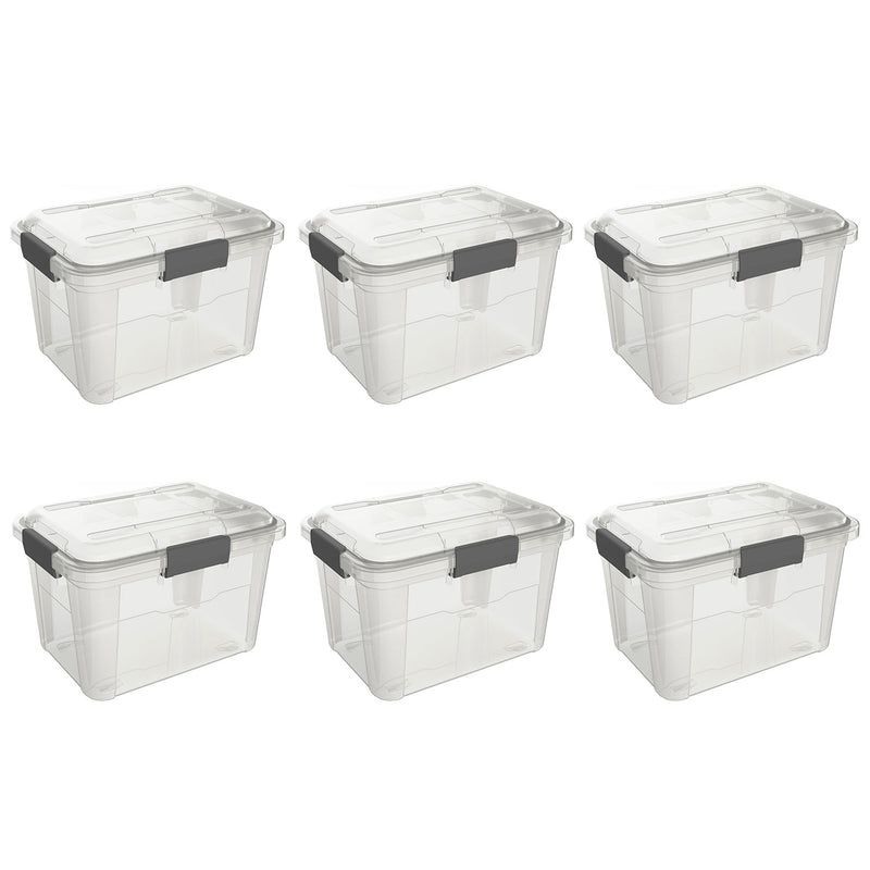 Ezy Storage Weather Proof IP65 5 Gallon Plastic Storage Container w/Lid (6 Pack)