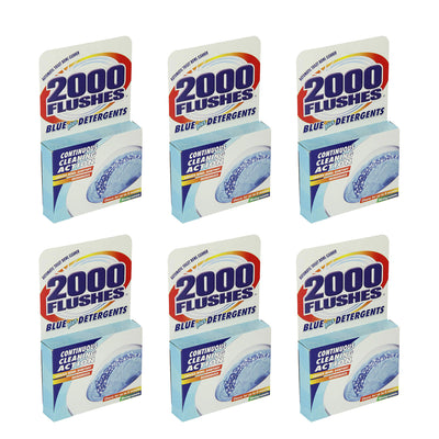 2000 Flushes Blue Plus Detergent Automatic Bathroom Toilet Bowl Cleaner (6 Pack)