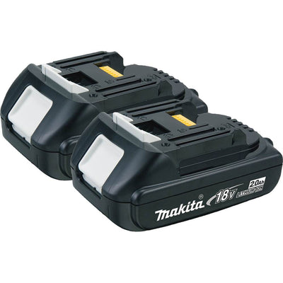 Makita Cordless Blower + Lithium-Ion 2.0 Ah Battery (2 Pack) + Dual-Port Charger