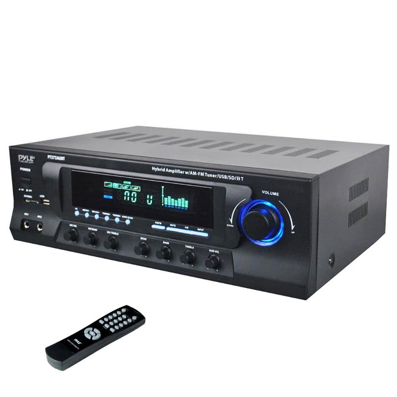 Pyle Stereo Amplifier Receiver w/ AM FM Tuner, Bluetooth & Sub Control(Open Box)