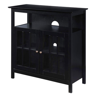 Convenience Concepts R3-0202 Big Sur Modern Solid Wooden Highboy TV Stand, Black