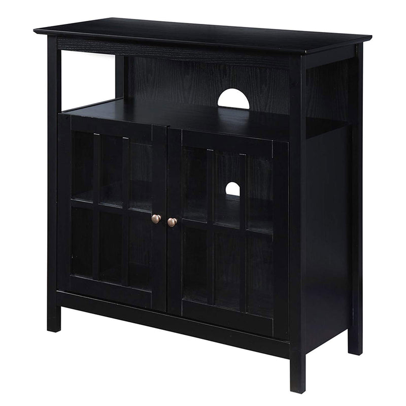 Convenience Concepts R3-0202 Big Sur Modern Solid Wooden Highboy TV Stand, Black